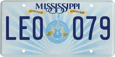 MS license plate LEO079