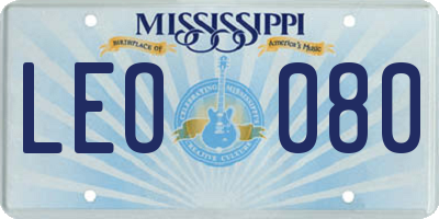 MS license plate LEO080