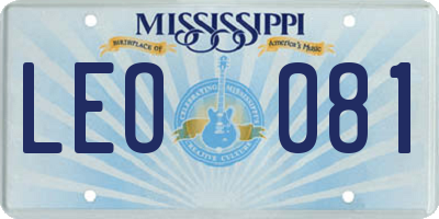 MS license plate LEO081