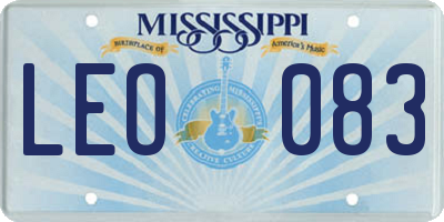MS license plate LEO083