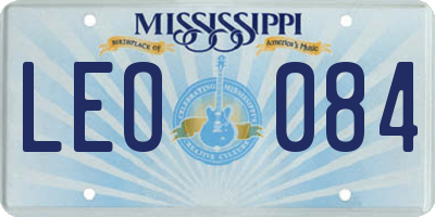 MS license plate LEO084