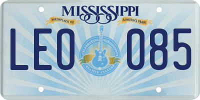 MS license plate LEO085