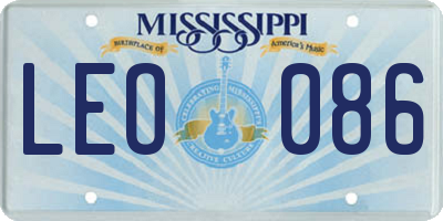 MS license plate LEO086
