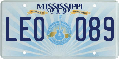 MS license plate LEO089