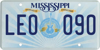 MS license plate LEO090