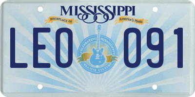 MS license plate LEO091
