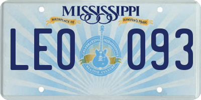 MS license plate LEO093