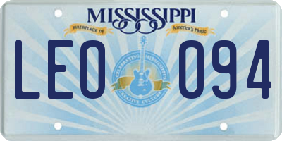 MS license plate LEO094