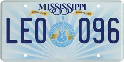 MS license plate LEO096