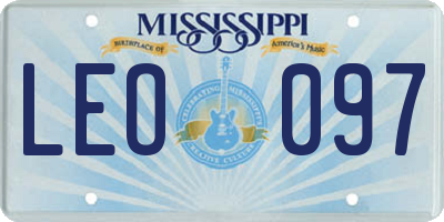 MS license plate LEO097