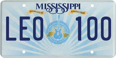 MS license plate LEO100