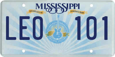MS license plate LEO101