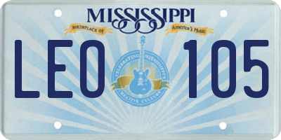 MS license plate LEO105