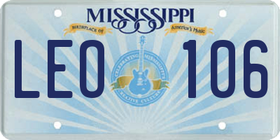 MS license plate LEO106