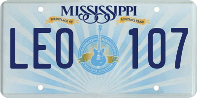 MS license plate LEO107