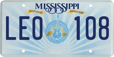 MS license plate LEO108
