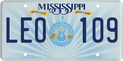 MS license plate LEO109
