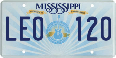 MS license plate LEO120