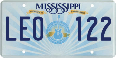 MS license plate LEO122
