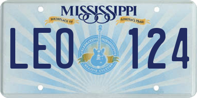 MS license plate LEO124