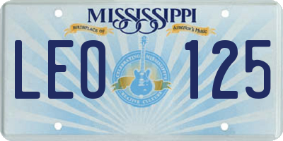 MS license plate LEO125