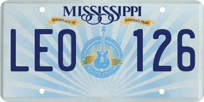 MS license plate LEO126