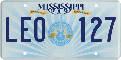 MS license plate LEO127