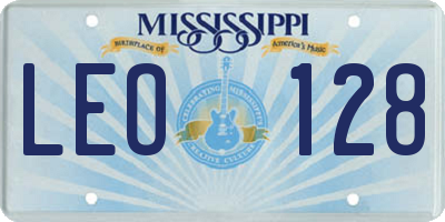 MS license plate LEO128