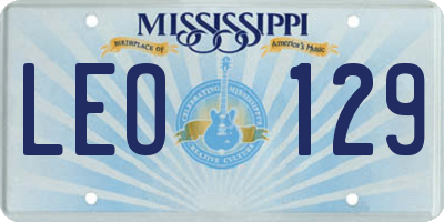 MS license plate LEO129