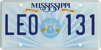 MS license plate LEO131