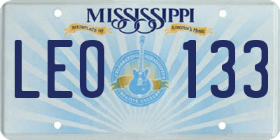 MS license plate LEO133