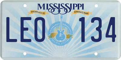 MS license plate LEO134