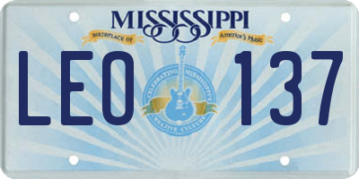 MS license plate LEO137
