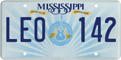 MS license plate LEO142