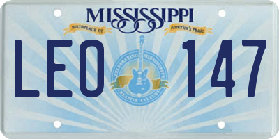 MS license plate LEO147