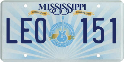 MS license plate LEO151
