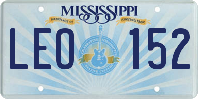 MS license plate LEO152