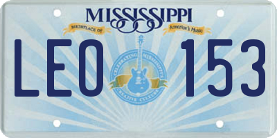 MS license plate LEO153