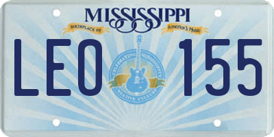 MS license plate LEO155