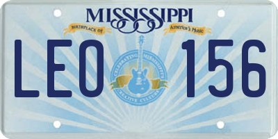 MS license plate LEO156