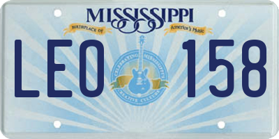 MS license plate LEO158