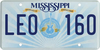 MS license plate LEO160