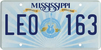 MS license plate LEO163