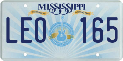 MS license plate LEO165