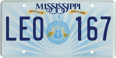 MS license plate LEO167