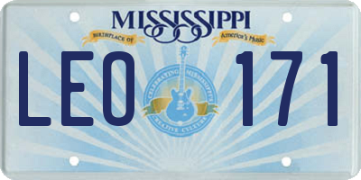 MS license plate LEO171