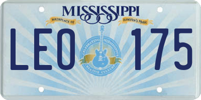 MS license plate LEO175