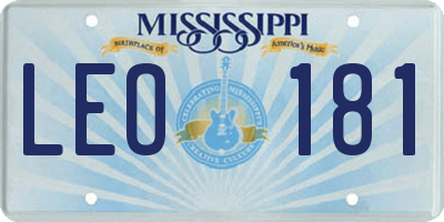 MS license plate LEO181
