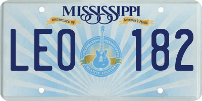 MS license plate LEO182