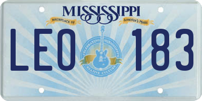 MS license plate LEO183